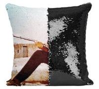 Fabulous Housse de Coussin à Sequin - Paillettes Noir Clint Eastwood Cowboy 2 [40 x 40 cm] Noir G