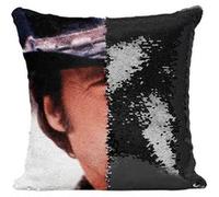 Fabulous Housse de Coussin à Sequin - Paillettes Noir Clint Eastwood Cowboy 7 [40 x 40 cm] Noir G