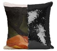 Fabulous Housse de Coussin à Sequin - Paillettes Noir Dark Mesa With Pink Sky Georgie O'Keeffe [40 x 40 cm] Noir G