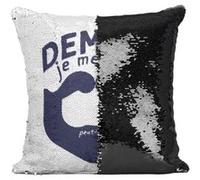 Fabulous Housse de Coussin à Sequin - Paillettes Noir Demain je me rase (peut-être) [40 x 40 cm] Noir G