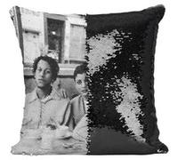 Fabulous Housse de Coussin à Sequin - Paillettes Noir Digable Planets Diner [40 x 40 cm] Noir G