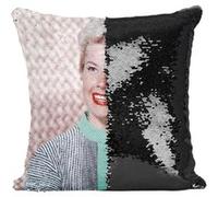 Fabulous Housse de Coussin à Sequin - Paillettes Noir Doris Day Actrice 2 [40 x 40 cm] Noir G