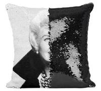 Fabulous Housse de Coussin à Sequin - Paillettes Noir Doris Day Actrice 3 [40 x 40 cm] Noir G