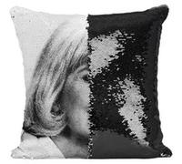 Fabulous Housse de Coussin à Sequin - Paillettes Noir Doris Day Actrice 6 [40 x 40 cm] Noir G