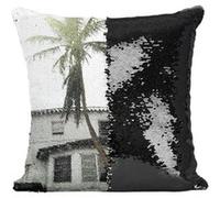 Fabulous Housse de Coussin à Sequin - Paillettes Noir Eric Clapton 461 Ocean Boulevard [40 x 40 cm] Noir