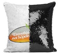 Fabulous Housse de Coussin à Sequin - Paillettes Noir Everything is Not Hopeless Now [40 x 40 cm] Noir G