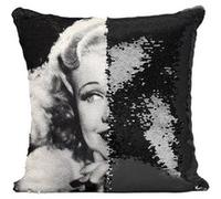 Fabulous Housse de Coussin à Sequin - Paillettes Noir Ginger Rogers Actrice 8 [40 x 40 cm] Noir G