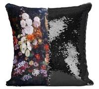 Fabulous Housse de Coussin à Sequin - Paillettes Noir Gustave Courbet Trellis [40 x 40 cm] Noir G