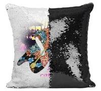 Fabulous Housse de Coussin à Sequin - Paillettes Noir I Am A Cat Person [40 x 40 cm] Noir G