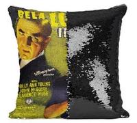 Fabulous Housse de Coussin à Sequin - Paillettes Noir Invisible Ghost Cinéma Vintage [40 x 40 cm] Noir G