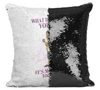 Fabulous Housse de Coussin à Sequin - Paillettes Noir It's Monday Today Alcool [40 x 40 cm] Noir G