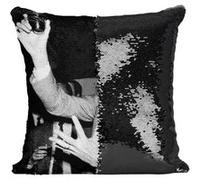 Fabulous Housse de Coussin à Sequin - Paillettes Noir Jacques Chirac Vintage Toast [40 x 40 cm] Noir G