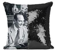 Fabulous Housse de Coussin à Sequin - Paillettes Noir Jacques et Bernadette Chirac [40 x 40 cm] Noir G