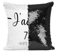 Fabulous Housse de Coussin à Sequin - Paillettes Noir J'Adore 74 Haute Savoie Departement Annecy [40 x 40 cm] Noir G
