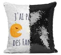 Fabulous Housse de Coussin à Sequin - Paillettes Noir J'ai pas peur des Fantomes [40 x 40 cm] Noir G
