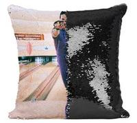 Fabulous Housse de Coussin à Sequin - Paillettes Noir Jesus The Big Lebowksi Bowling [40 x 40 cm] Noir G