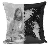 Fabulous Housse de Coussin à Sequin - Paillettes Noir John Lennon Yoko Ono Noir & Blanc [40 x 40 cm] Noir G