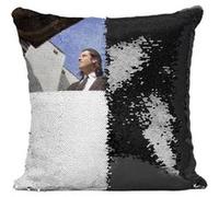 Fabulous Housse de Coussin à Sequin - Paillettes Noir John Travolta Samuel L. Jackson Hitmen [40 x 40 cm] Noir G