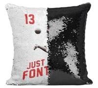 Fabulous Housse de Coussin à Sequin - Paillettes Noir Just Fontaine [40 x 40 cm] Noir G