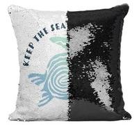 Fabulous Housse de Coussin à Sequin - Paillettes Noir Keep the Sea Plastic Free [40 x 40 cm] Noir G