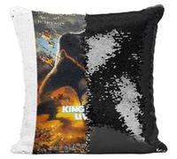 Fabulous Housse de Coussin à Sequin - Paillettes Noir King Kong Lives Cinéma Vintage [40 x 40 cm] Noir G