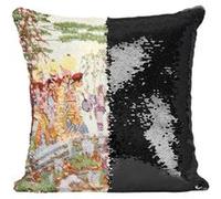 Fabulous Housse de Coussin à Sequin - Paillettes Noir Le Rossignol Les Contes d'Andersen [40 x 40 cm] Noir G