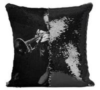 Fabulous Housse de Coussin à Sequin - Paillettes Noir Lee Morgan Trompettiste [40 x 40 cm] Noir G