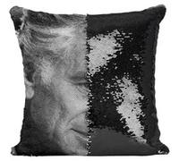 Fabulous Housse de Coussin à Sequin - Paillettes Noir Leonard Bernstein Compositeur Chef d'Orchestre [40 x 40 cm] Noir G