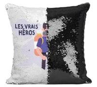 Fabulous Housse de Coussin à Sequin - Paillettes Noir Les Vrais Héros - Agent de Désinsectisation [40 x 40 cm] Noir G
