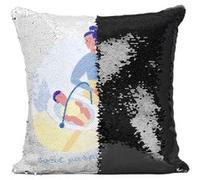 Fabulous Housse de Coussin à Sequin - Paillettes Noir Les Vrais Héros - Babysitter Maman [40 x 40 cm] Noir G