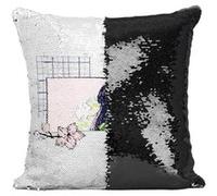Fabulous Housse de Coussin à Sequin - Paillettes Noir Lo-fi Girl Japon [40 x 40 cm] Noir G