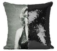 Fabulous Housse de Coussin à Sequin - Paillettes Noir Marilyn Monroe Actrice 10 [40 x 40 cm] Noir G