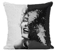 Fabulous Housse de Coussin à Sequin - Paillettes Noir Marilyn Monroe Actrice 5 [40 x 40 cm] Noir G