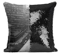 Fabulous Housse de Coussin à Sequin - Paillettes Noir Marilyn Monroe New York [40 x 40 cm] Noir G