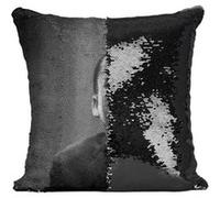 Fabulous Housse de Coussin à Sequin - Paillettes Noir Martin Luther King Portrait Vintage [40 x 40 cm] Noir G