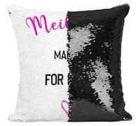 Fabulous Housse de Coussin à Sequin - Paillettes Noir Meilleur Maman For Ever Coeur Famille Mere [40 x 40 cm] Noir G