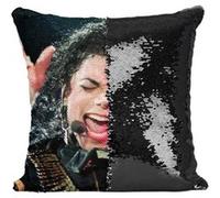 Fabulous Housse de Coussin à Sequin - Paillettes Noir Michael Jackson Concert Live [40 x 40 cm] Noir G