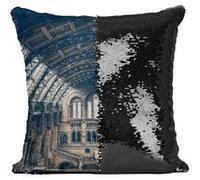 Fabulous Housse de Coussin à Sequin - Paillettes Noir Musee d'Histoire Naturel De Londres [40 x 40 cm] Noir G