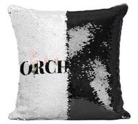 Fabulous Housse de Coussin à Sequin - Paillettes Noir Orchidée Minimaliste [40 x 40 cm] Noir G