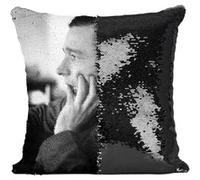 Fabulous Housse de Coussin à Sequin - Paillettes Noir Photo Walker Evans Vintage Noir et Blanc [40 x 40 cm] Noir G