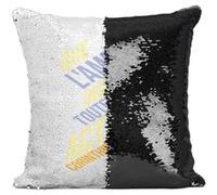 Fabulous Housse de Coussin à Sequin - Paillettes Noir Que L'amour Inspire Toutes Vos Actions Bible [40 x 40 cm] Noir G