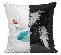 Fabulous Housse de Coussin à Sequin - Paillettes Noir Requin Baignoire [40 x 40 cm] Noir G