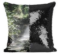 Fabulous Housse de Coussin à Sequin - Paillettes Noir Riviere de Sous Bois Rayon de Soleil [40 x 40 cm] Noir G