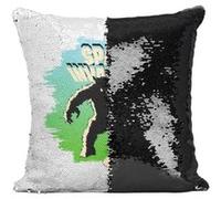 Fabulous Housse de Coussin à Sequin - Paillettes Noir Space Invaders Alien [40 x 40 cm] Noir G