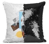 Fabulous Housse de Coussin à Sequin - Paillettes Noir Style Standing Art [40 x 40 cm] Noir G