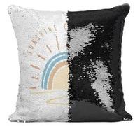 Fabulous Housse de Coussin à Sequin - Paillettes Noir Sunshine on My Mind Soleil [40 x 40 cm] Noir G