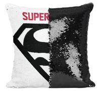 Fabulous Housse de Coussin à Sequin - Paillettes Noir Super Papa Rouge Logo Super Héros [40 x 40 cm] Noir G