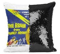 Fabulous Housse de Coussin à Sequin - Paillettes Noir the Brain From Planet Arous Cinéma Vintage [40 x 40 cm] Noir G