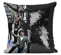 Fabulous Housse de Coussin à Sequin - Paillettes Noir The Doors Jim Morrison Strange Days [40 x 40 cm] Noir G