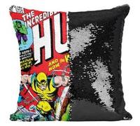 Fabulous Housse de Coussin à Sequin - Paillettes Noir The Hulk and Wolverine Couverture BD [40 x 40 cm] Noir G